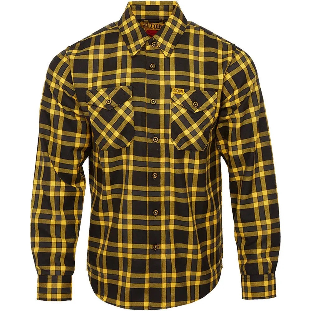 DIXXON Men's Yellow and Black Checkered Shirt